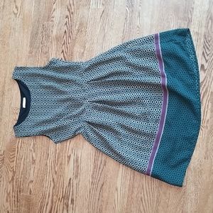 (S) Gold Stone Women's Floral Fit & Flare Dress Business Casual Modern Vacation